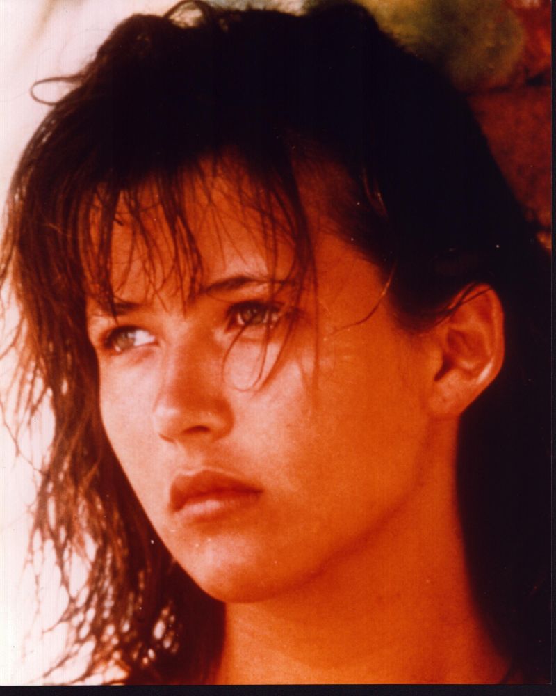 Close-up photo print of Sophie Marceau with wet hair