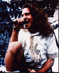 Eddie Vedder Singing With Knee Up Photo Print