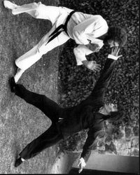 Bruce Lee and Robert Wall Practicing in Enter the Dragon Photo Print