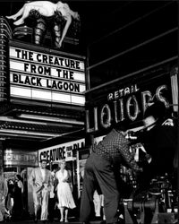 Black and white photo print of Tom Ewell and Marilyn Monroe on set of The Seven Year Itch.