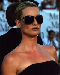 Nicollette Sheridan Stylish Photo Print in Strapless Top with Sunglasses