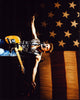 Bruce Springsteen On Stage Photo Print with American Flag