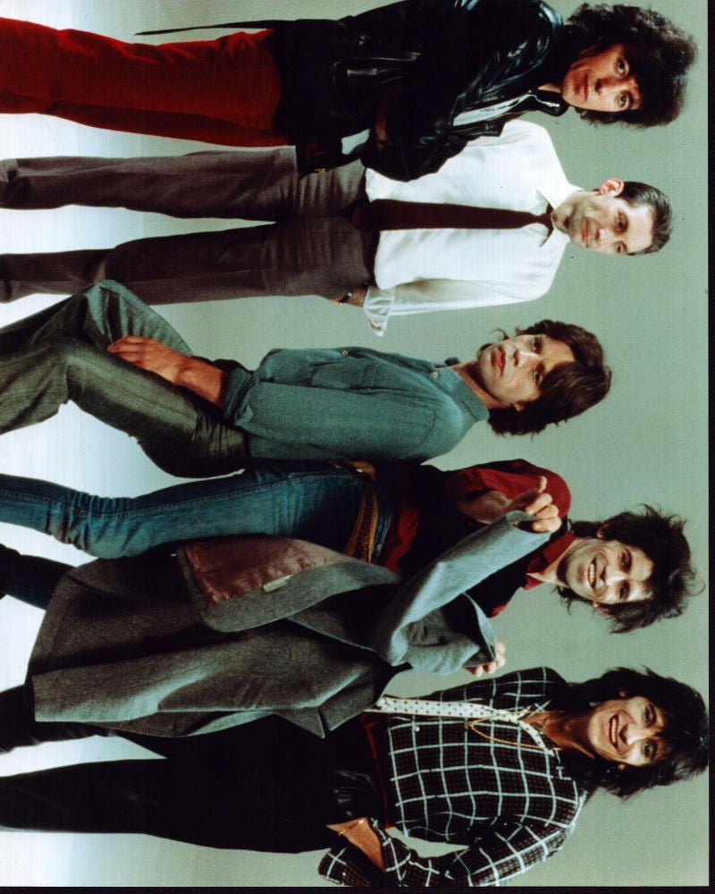 The Rolling Stones Group Photo Print on Gray Background