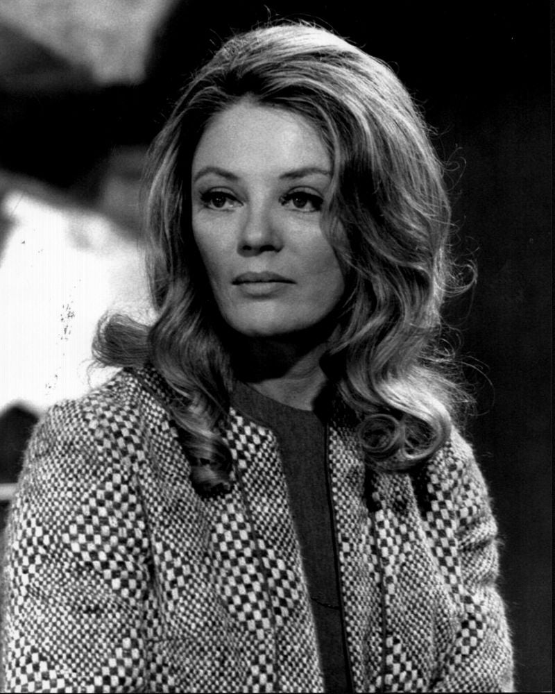 Black and white photo print of Sheree North in a checkered blazer.