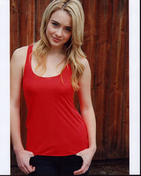 Hannah Kasulka in a red tank top photo print