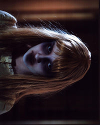 Olivia Dejonge close-up in makeup from Scare Campaign photo print.