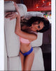 Jenna Chapple laying on couch in pink bra photo print