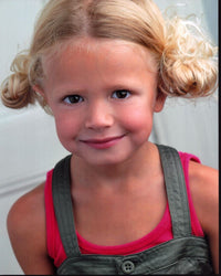 Giselle Eisenberg in Pink Tank Top and Green Overalls Photo Print