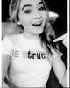 Sabrina Carpenter Black and White Photo Print in Be True Shirt