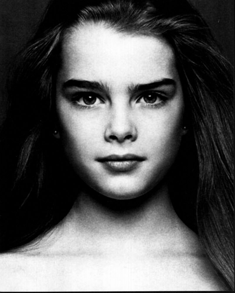 Brooke Shields close up black and white photo print