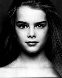 Brooke Shields close up black and white photo print