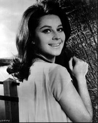 Sherry Jackson Leaning on Tree Black and White Photo Print