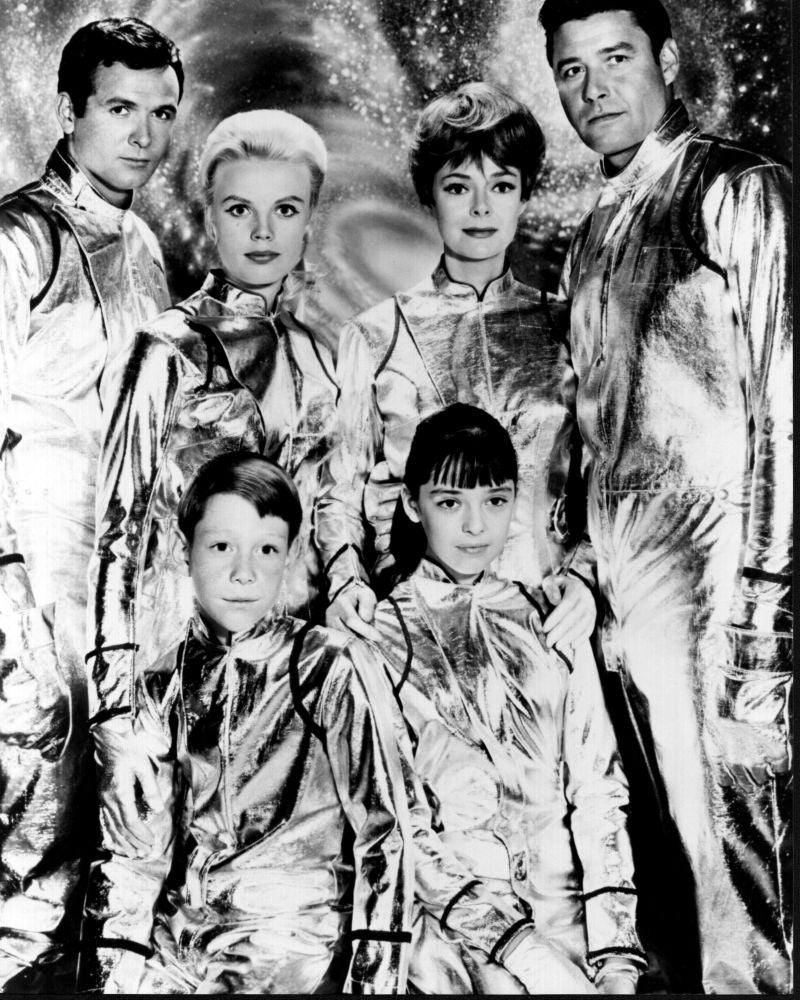 Lost In Space Cast in Space Suits Black and White Photo Print