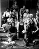 The Waltons Cast on Porch with Dog - Black and White Photo Print