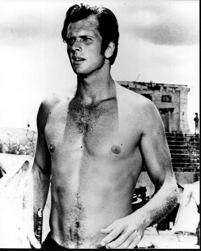 Ron Ely Shirtless Black and White Photo Print showcasing classic Hollywood allure.