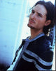 Peter Facinelli leaning on post in a leather jacket photo print