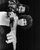 Black and white photo print of Ben Vereen and John Rubinstein pointing.
