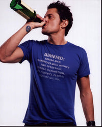Johnny Knoxville Drinking In Blue Shirt Photo Print
