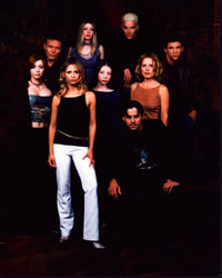 Buffy The Vampire Slayer Cast Photo Print Against Brick Wall