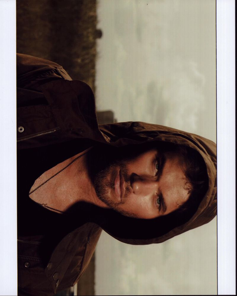 Kellan Lutz photo print in brown jacket with hood
