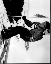 Frankie Avalon skiing black and white photo print