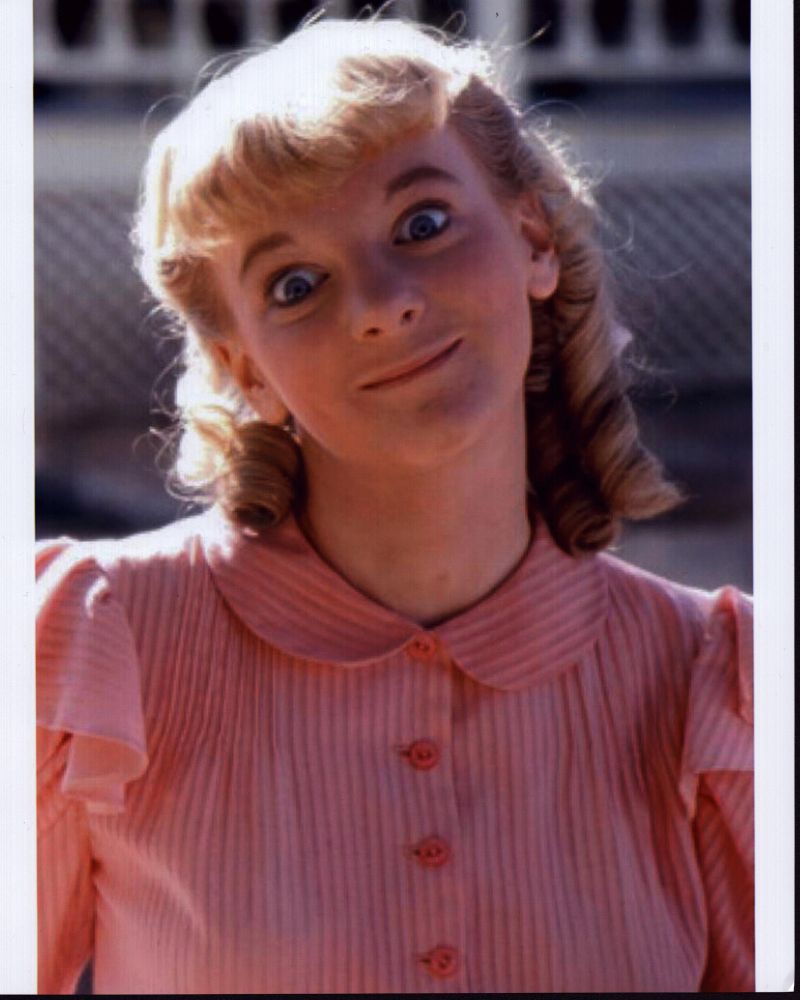 Alison Arngrim on set of Little House on the Prairie photo print