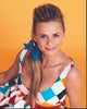 Amy Sedaris in Multicolored Dress - Yellow Background Photo Print