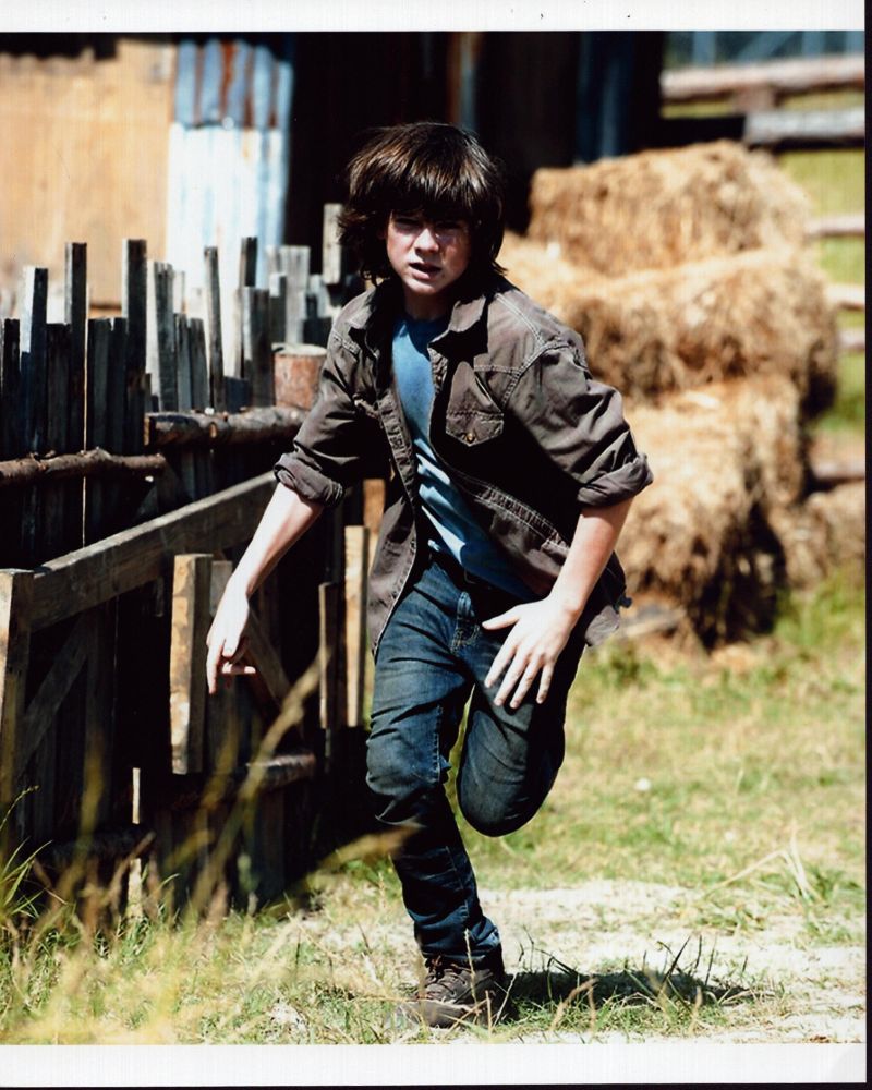 Chandler Riggs Running in The Walking Dead Photo Print
