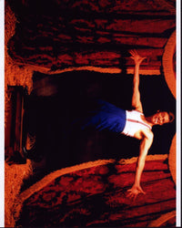 Jim Carrey in blue pants and suspenders photo print.