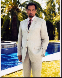 Jimmy Smits Photo Print in Tan Suit by Poolside