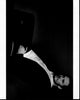 Black and white photo print of Sam Claflin in a chair