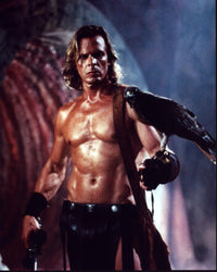 Marc Singer holding a bird from Beastmaster III: The Eye of Braxus photo print