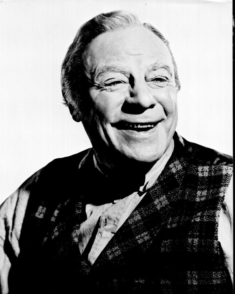 Edmund Gwenn Smiling in Plaid Vest Black and White Photo Print