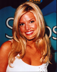 Jessica Simpson Smiling in White Tank Top Photo Print