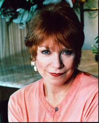 Shirley Maclaine pink top photo print, classic Hollywood glamour.