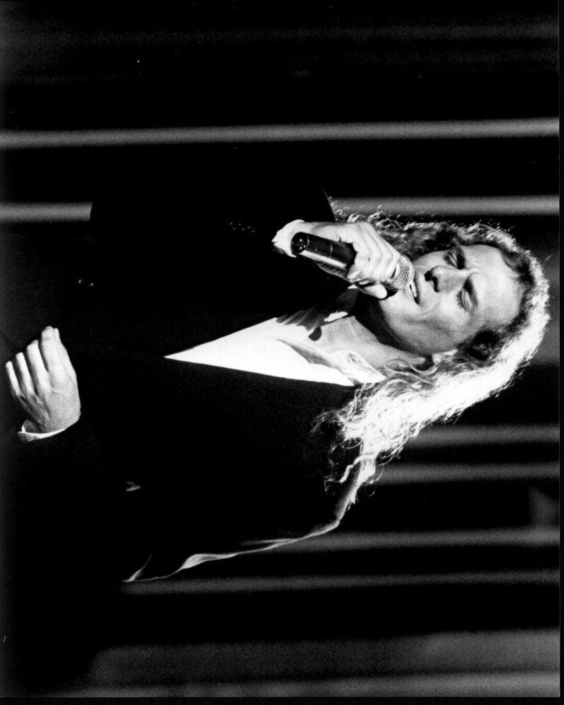 Michael Bolton Black and White Photo Print - Singing on Stage