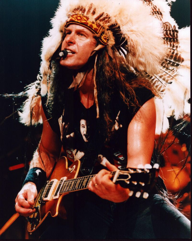 Ted Nugent Performing in Head Dress Photo Print