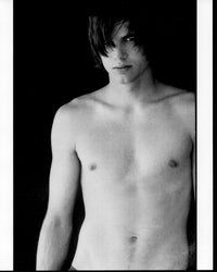 Ashton Kutcher Shirtless Black and White Photo Print
