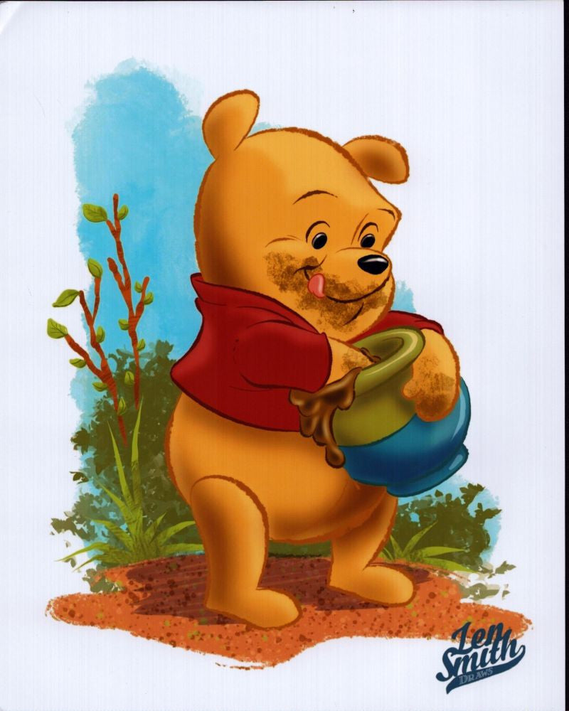 Winnie The Pooh Illustration Photo Print by Len Smith