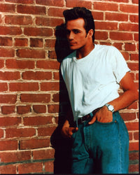 Luke Perry Leaning Against Brick Wall Photo Print