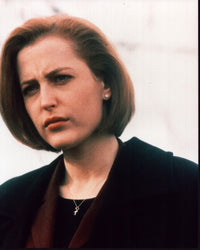 Gillian Anderson close-up photo print in black jacket from The X-Files.