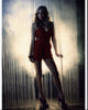 Candice Accola photo print with beaded curtain background.