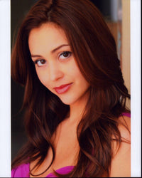 Lindsey Morgan headshot photo print in pink top