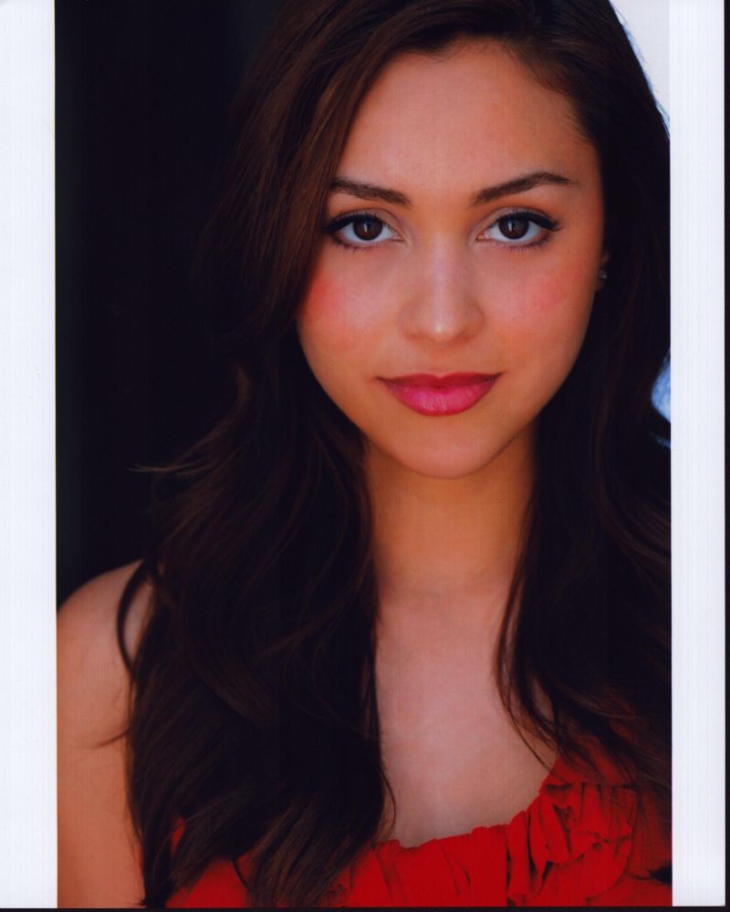 Lindsey Morgan headshot photo print in red top
