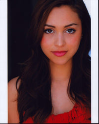 Lindsey Morgan headshot photo print in red top
