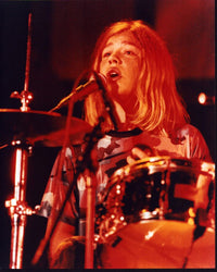 Zac Hanson playing drums and singing photo print