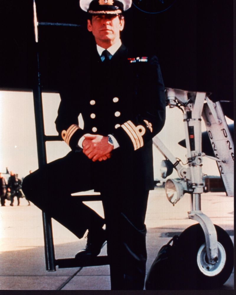 Pierce Brosnan photo print in uniform on a ladder