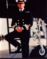 Pierce Brosnan photo print in uniform on a ladder