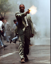 Denzel Washington shooting gun in Man On Fire photo print.