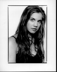 Black and white photo print of Anna Chlumsky, elegant portrait for home decor.